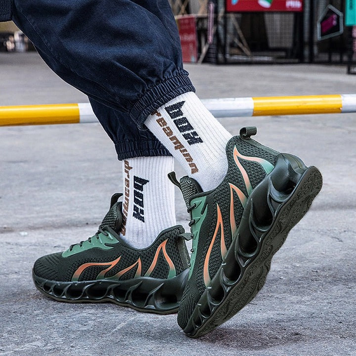 Softsfeel Men's Relieve Foot Pain Perfect Walking Shoes - Army Green