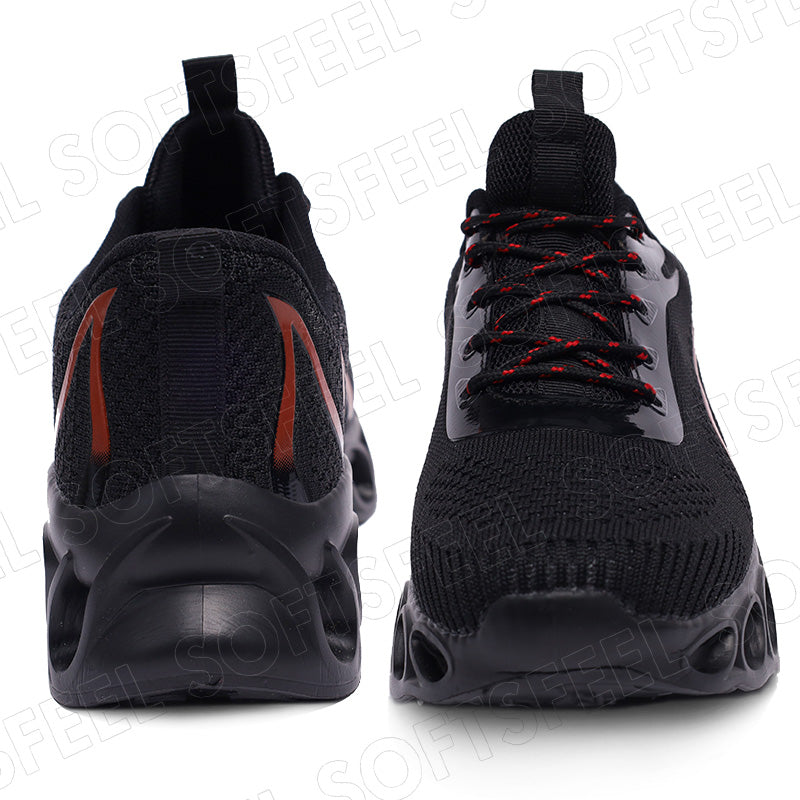 Softsfeel Men's Relieve Foot Pain Perfect Walking Shoes - Black Red