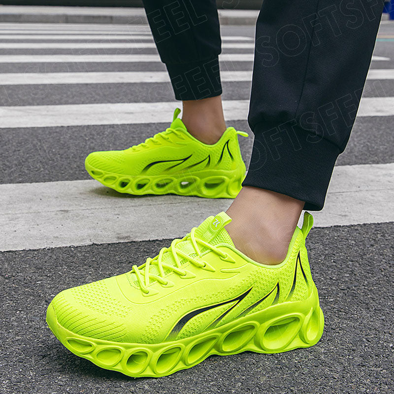Softsfeel Men's Relieve Foot Pain Perfect Walking Shoes - Fluorescent Green