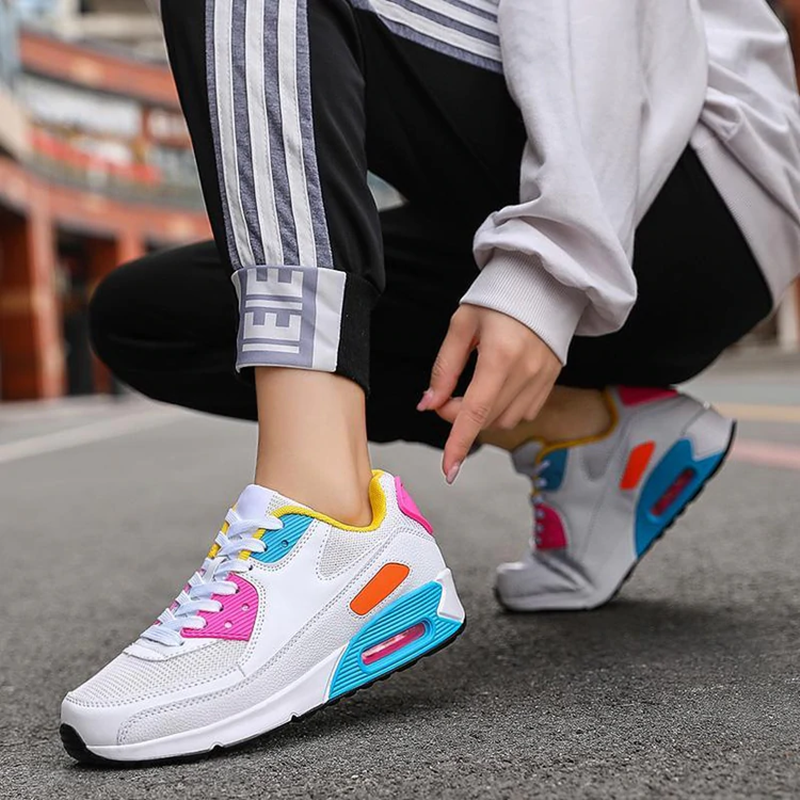Women‘s Air Booster Walking Shoes White&Pink