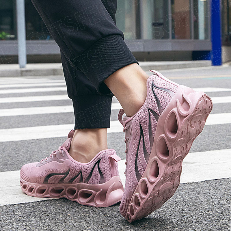 Softsfeel Women's Relieve Foot Pain Perfect Walking Shoes - Pink Black
