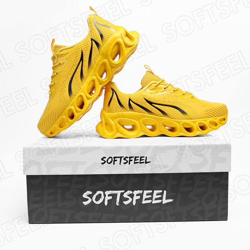 Softsfeel Men's Relieve Foot Pain Perfect Walking Shoes - Yellow