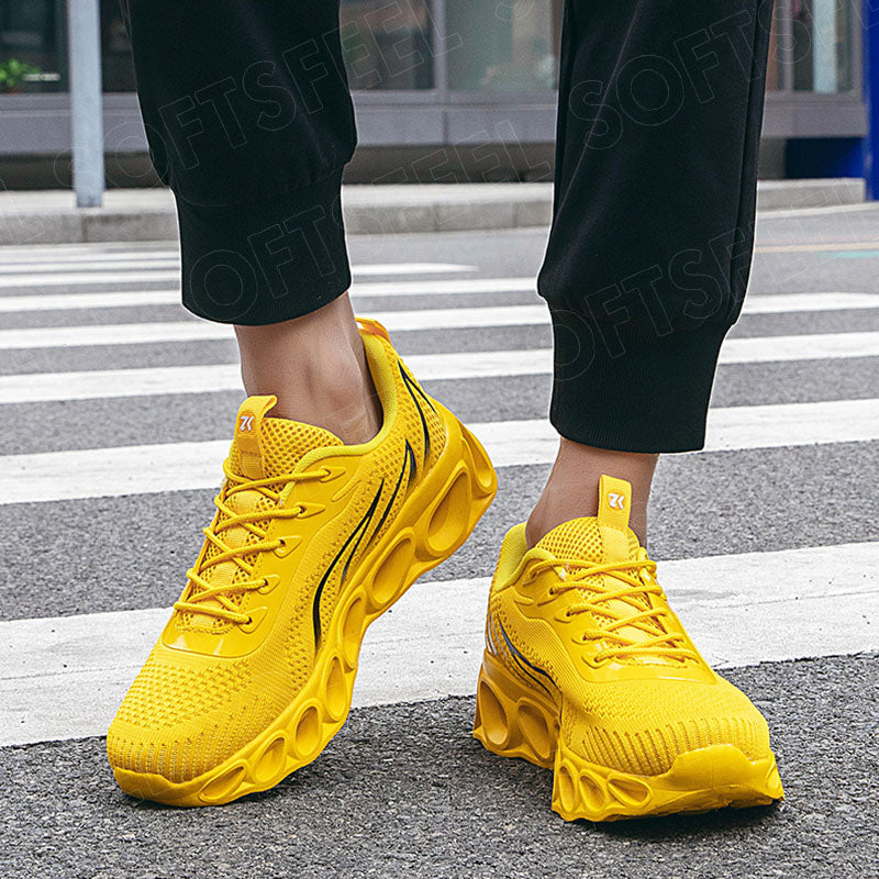 Softsfeel Men's Relieve Foot Pain Perfect Walking Shoes - Yellow