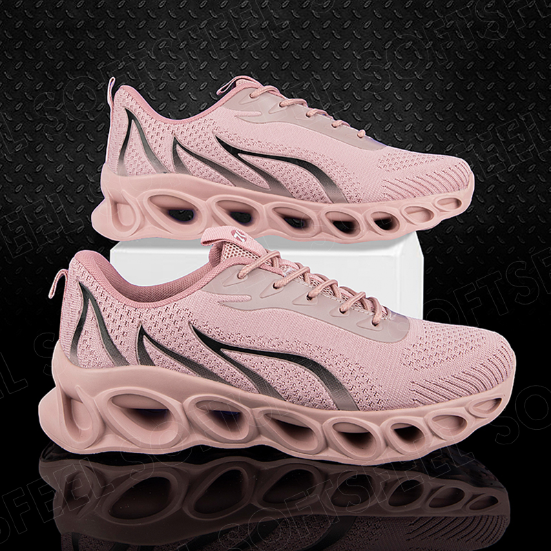 Softsfeel Women's Relieve Foot Pain Perfect Walking Shoes - Pink Black