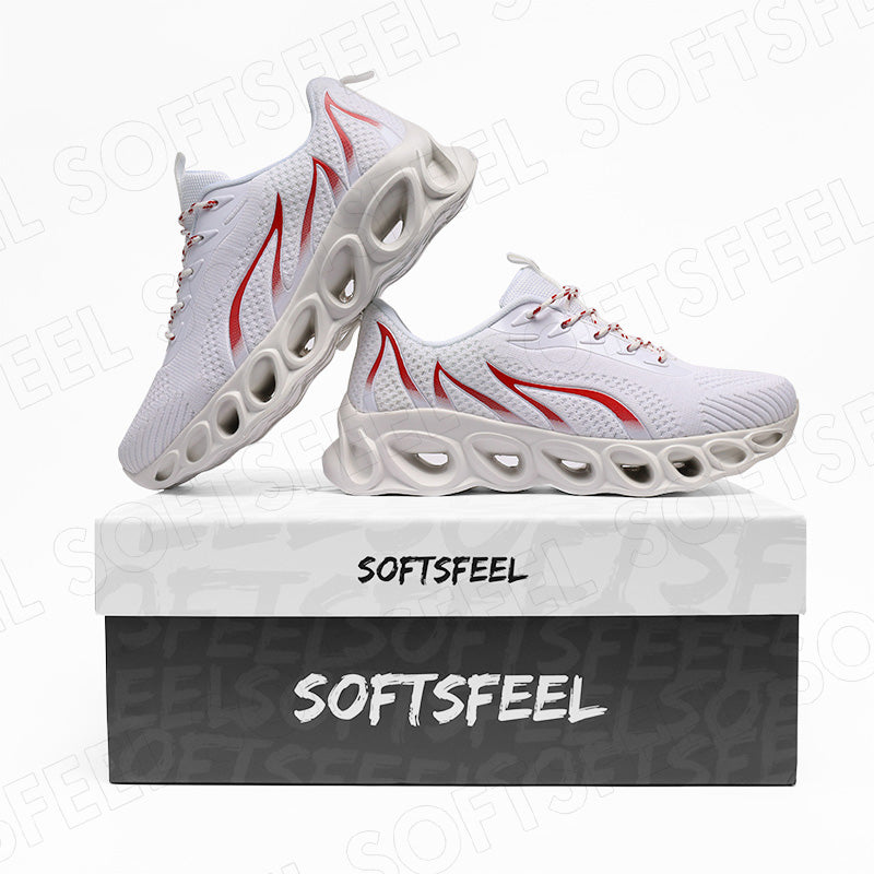 Softsfeel Men's Relieve Foot Pain Perfect Walking Shoes - White