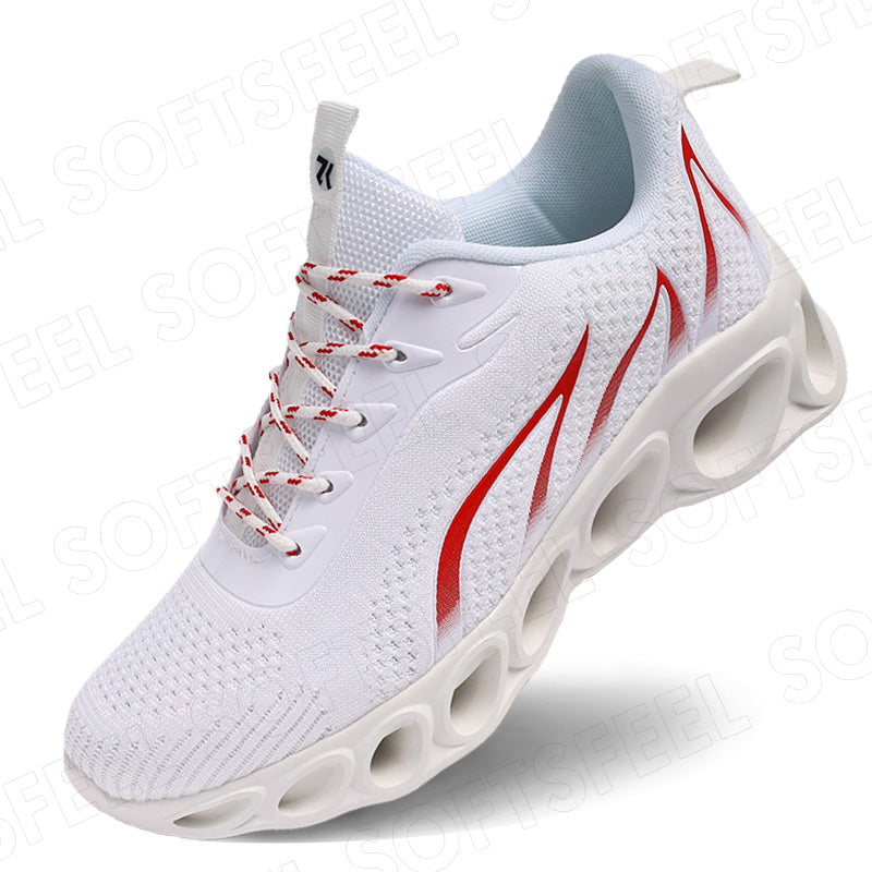 Softsfeel Men's Relieve Foot Pain Perfect Walking Shoes - White