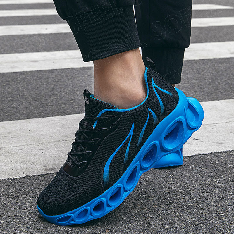 Softsfeel Men's Relieve Foot Pain Perfect Walking Shoes - Black Blue
