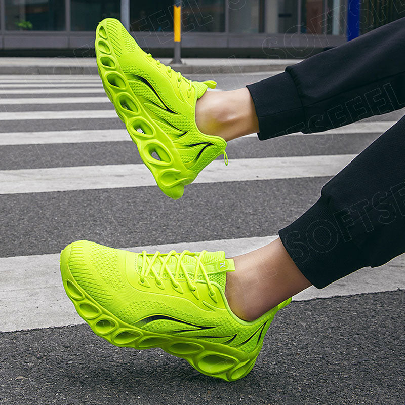 Softsfeel Men's Relieve Foot Pain Perfect Walking Shoes - Fluorescent Green