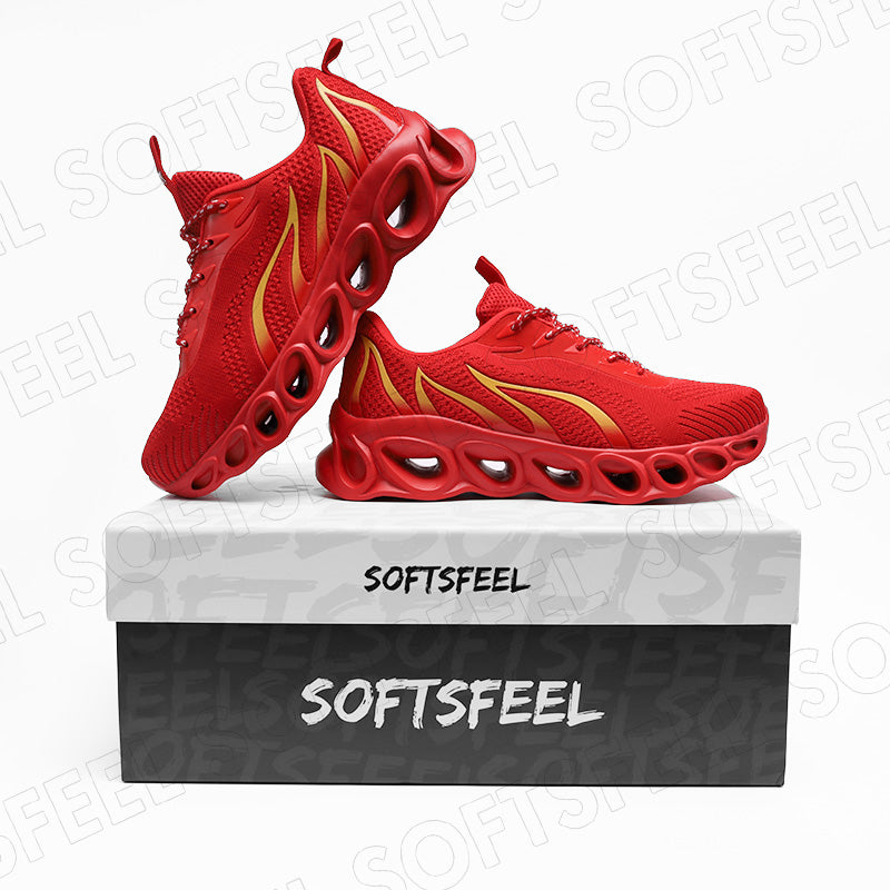 Softsfeel Men's Relieve Foot Pain Perfect Walking Shoes - Red