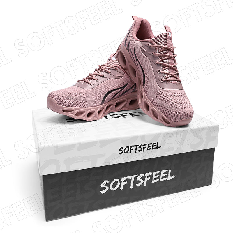 Softsfeel Women's Relieve Foot Pain Perfect Walking Shoes - Pink Black