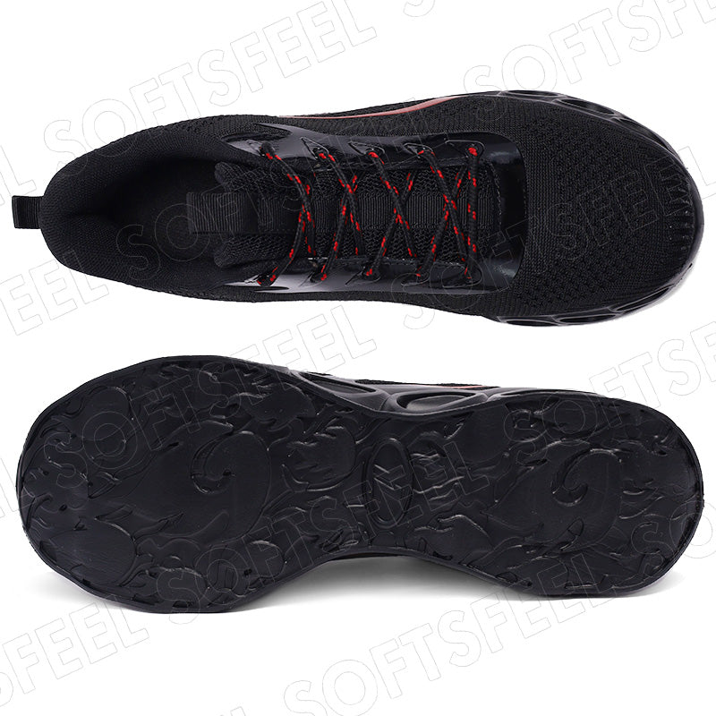Softsfeel Men's Relieve Foot Pain Perfect Walking Shoes - Black Red