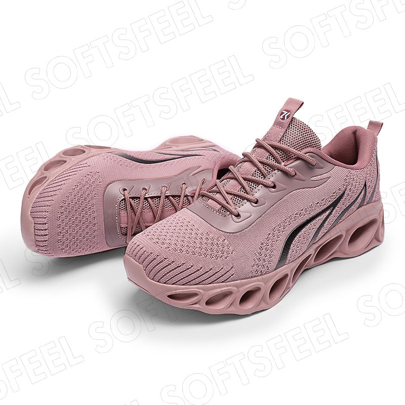 Softsfeel Women's Relieve Foot Pain Perfect Walking Shoes - Pink Black