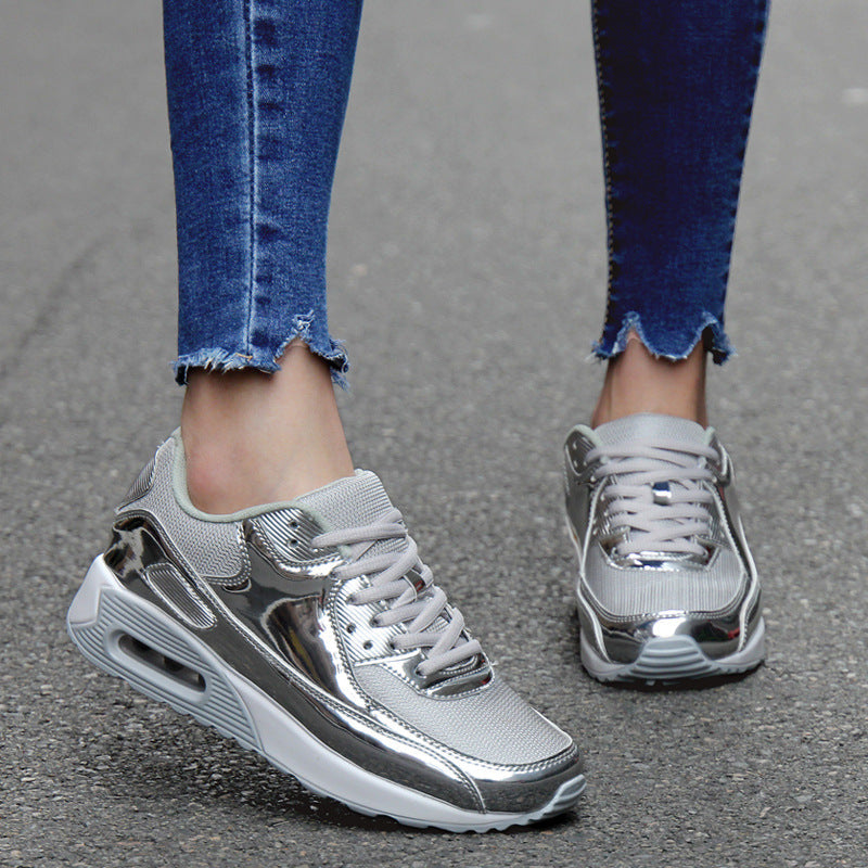 Women‘s Air Booster Walking Shoes Shiny Silver