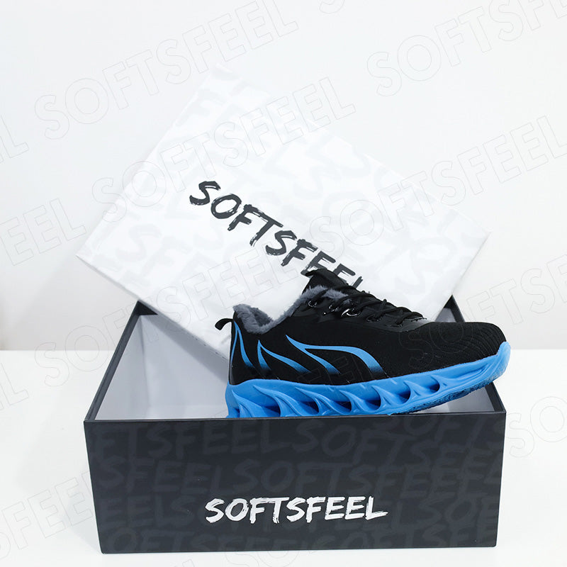 Softsfeel Men's Winter Relieve Foot Pain Perfect Walking Shoes - Black Blue