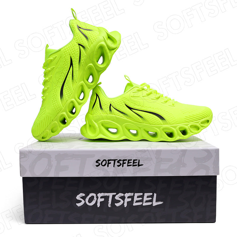 Softsfeel Men's Relieve Foot Pain Perfect Walking Shoes - Fluorescent Green