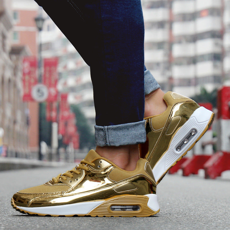 Women‘s Air Booster Walking Shoes Shiny Gold