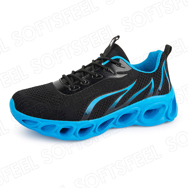 Softsfeel Men's Relieve Foot Pain Perfect Walking Shoes - Black Blue