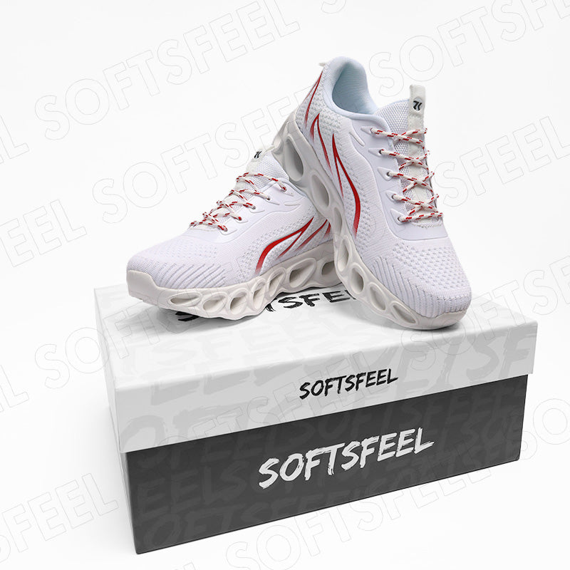 Softsfeel Men's Relieve Foot Pain Perfect Walking Shoes - White
