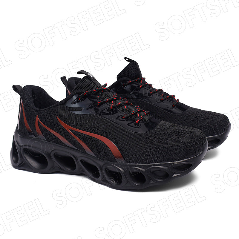 Softsfeel Women's Relieve Foot Pain Perfect Walking Shoes - Black Red