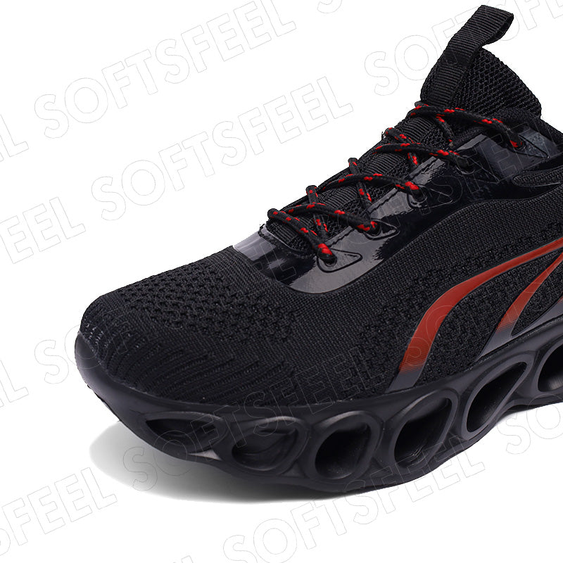 Softsfeel Women's Relieve Foot Pain Perfect Walking Shoes - Black Red