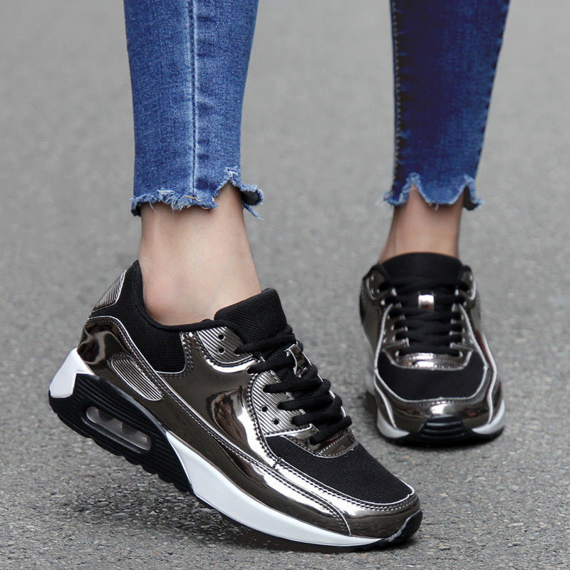 Women‘s Air Booster Walking Shoes Shiny Black