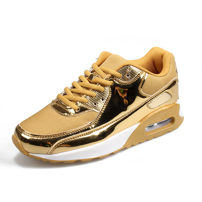 Men‘s Air Booster Walking Shoes Shiny Gold
